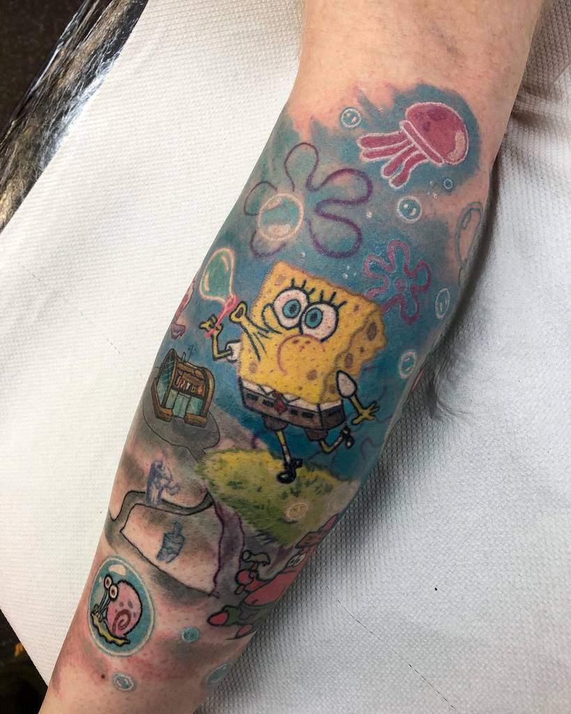 leg sleeve tattoo