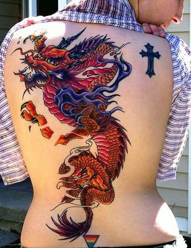 Women's Feminine Dragon Tattoo