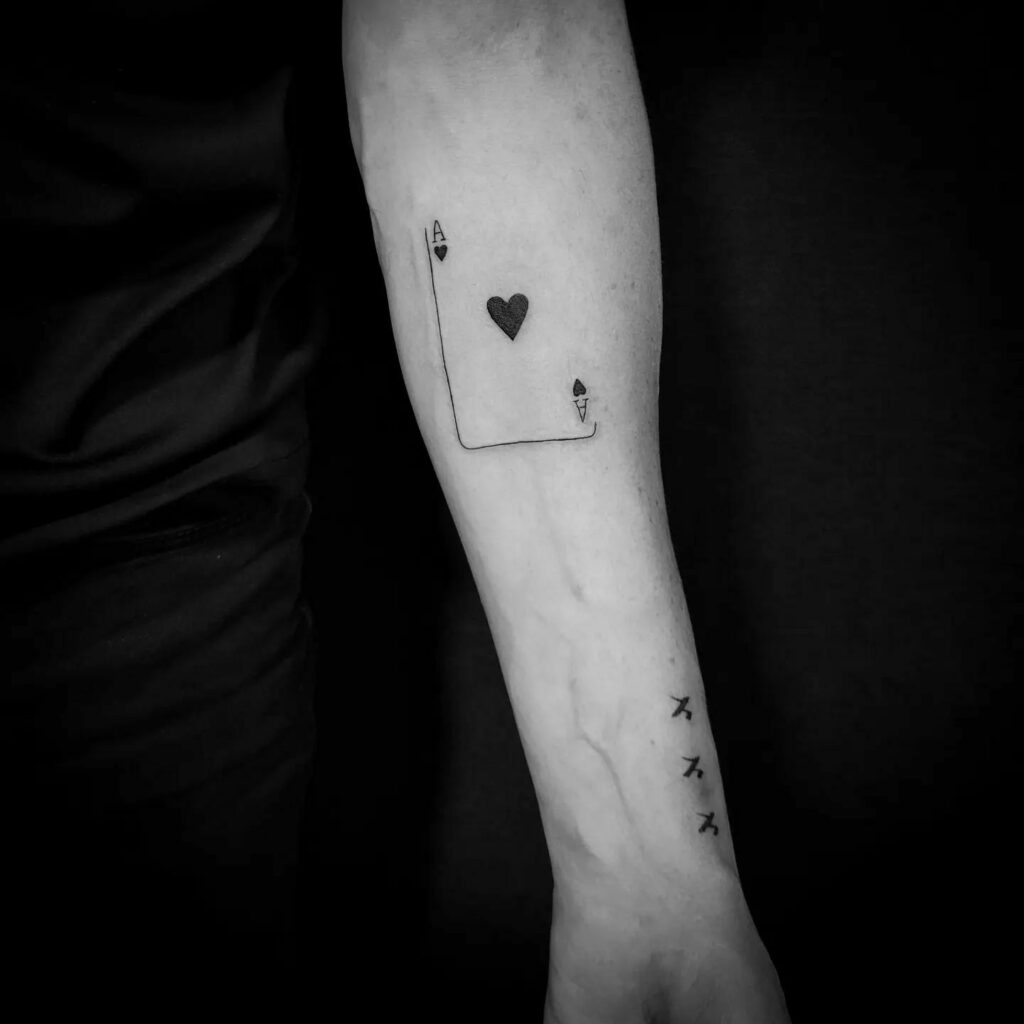 ace heart tattoo