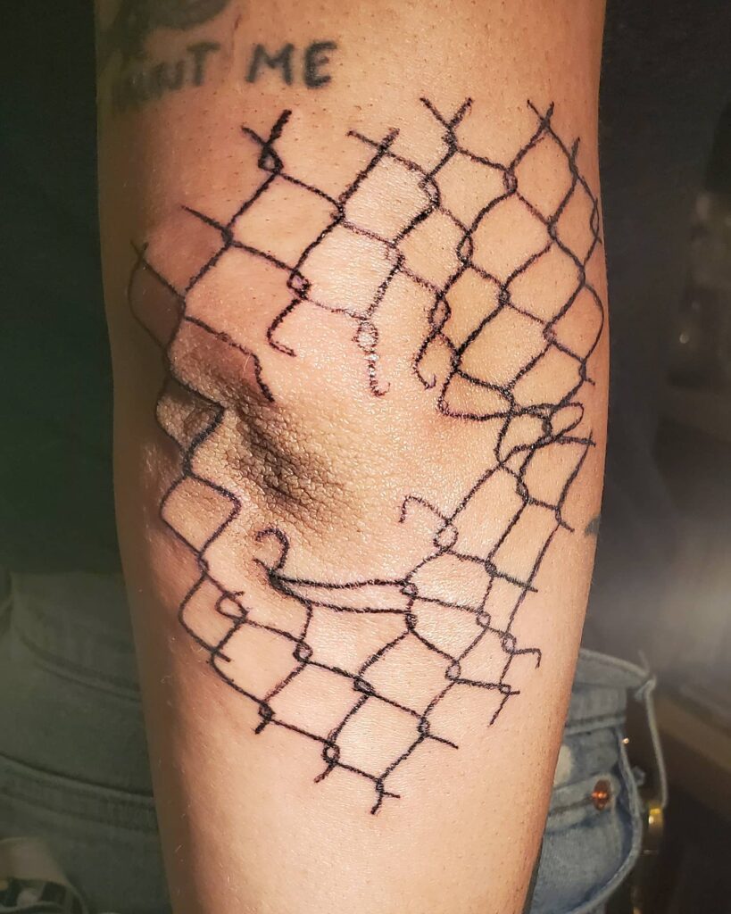 Chain Link Fence Tattoo