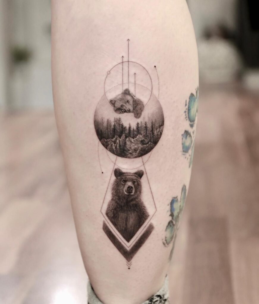 Bear And Cubs Tattoo 