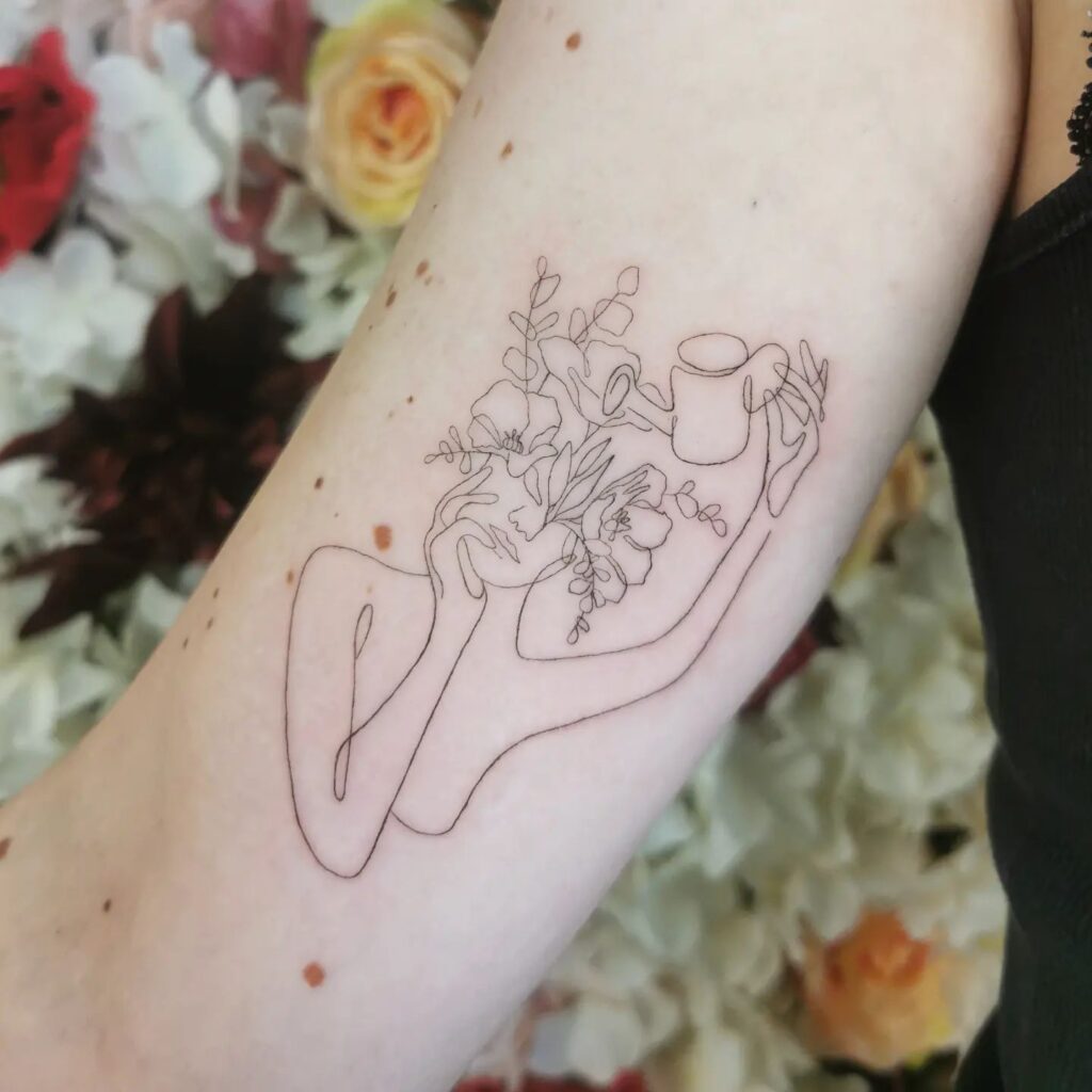 Flower Head Tattoo