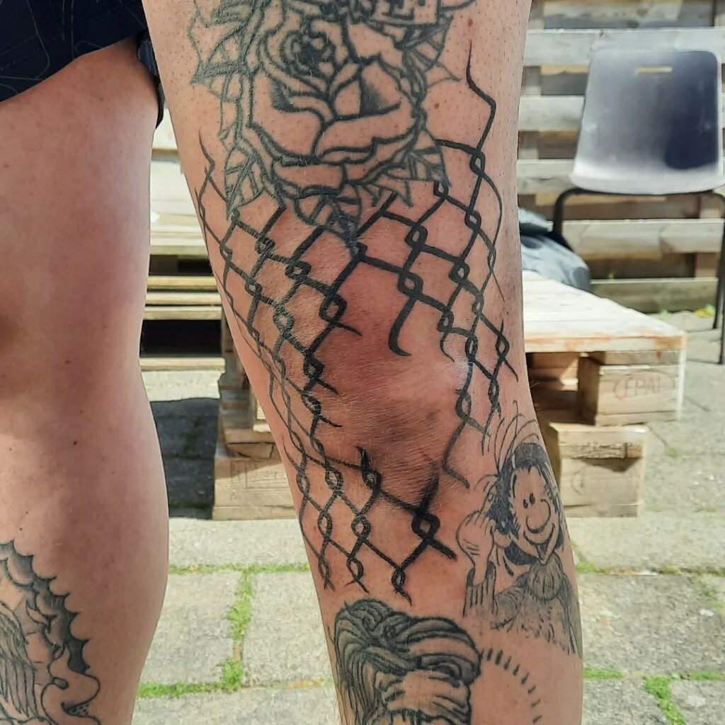 Chain Link Fence Tattoo