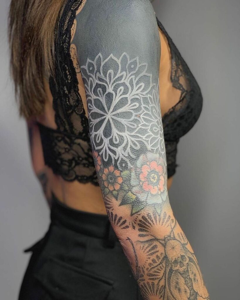 Elegant And Subtle white ink tattoos
