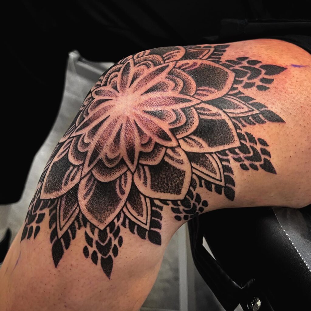 Knee Mandala Tattoo