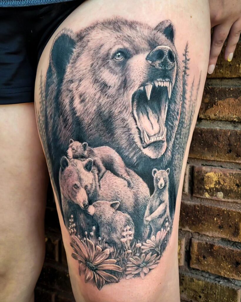 Bear And Cubs Tattoo