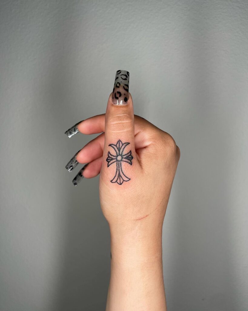 Cross Tattoo on Hand