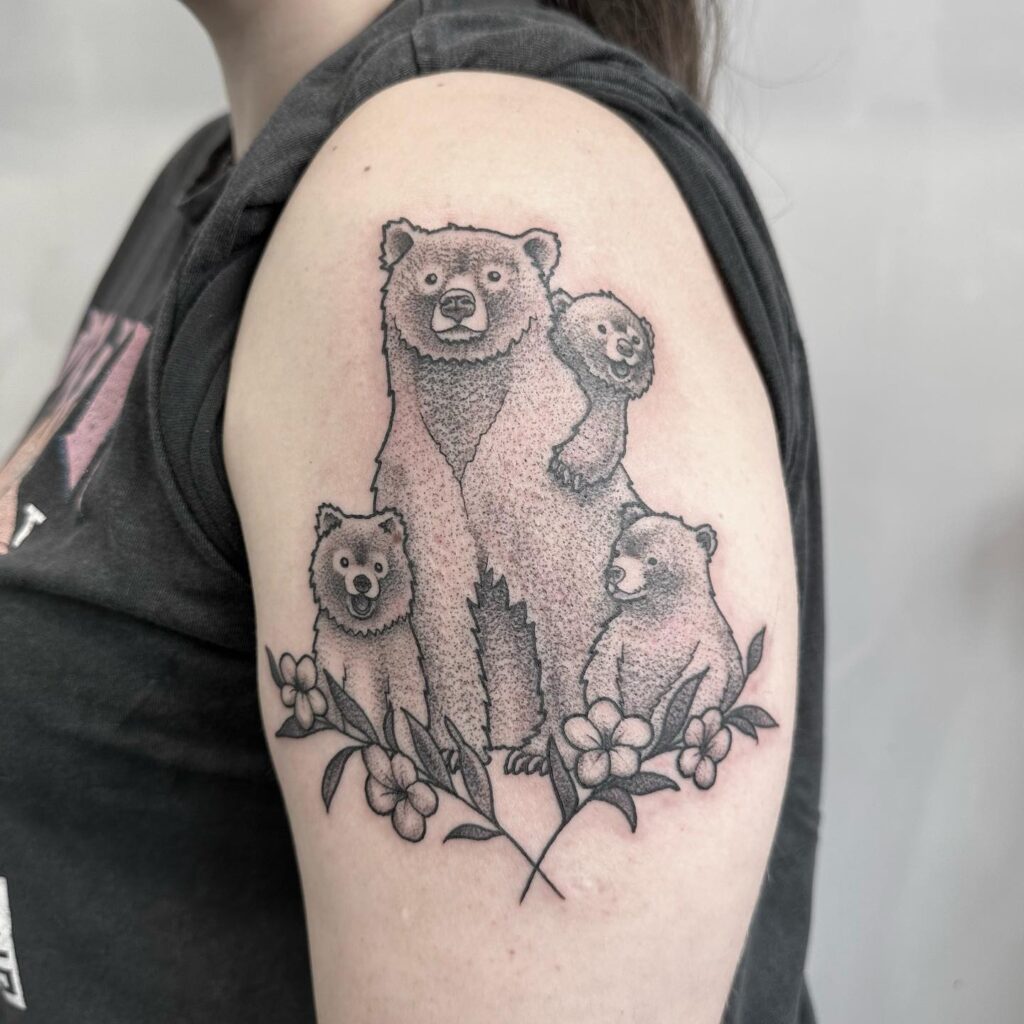 Bear And Cubs Tattoo