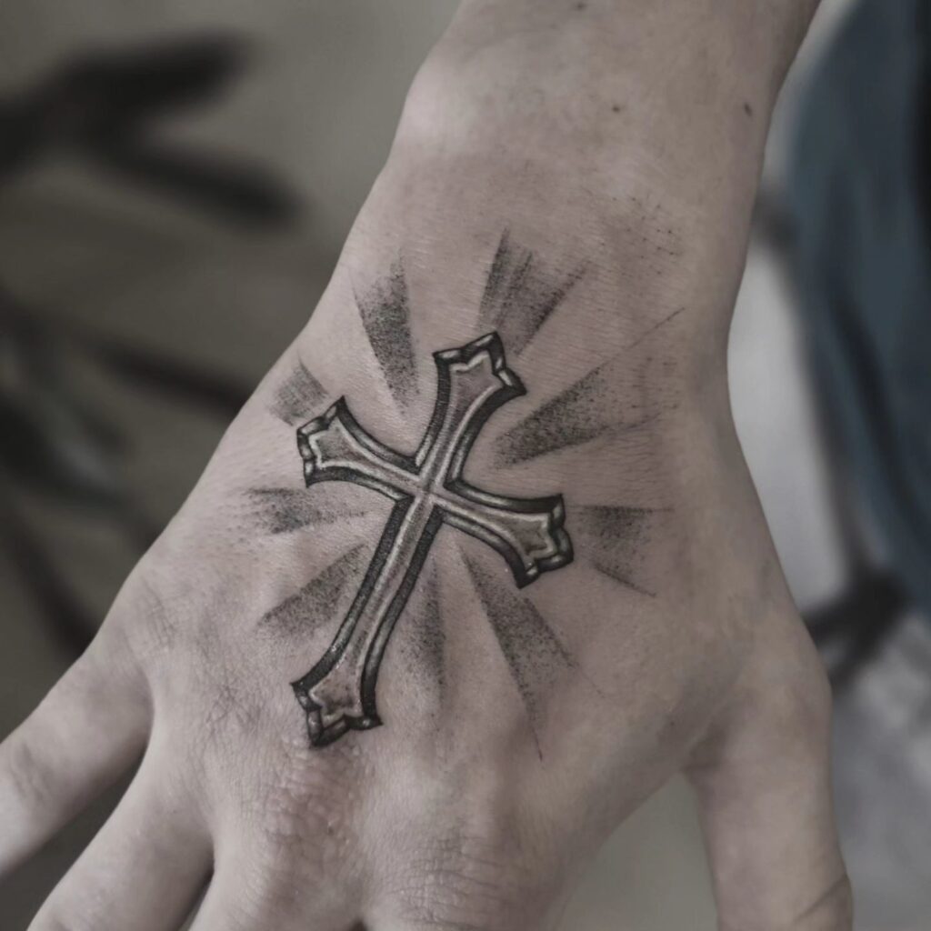 Cross Tattoo on Hand