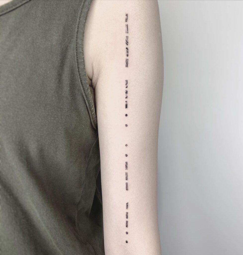 Morse Code tattoo