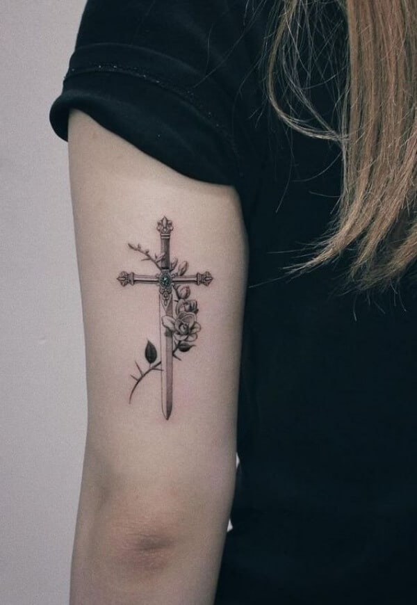Dainty Cross Tattoo