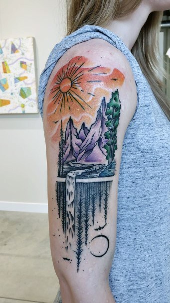 cool female waterfall tattoo designs Outsons