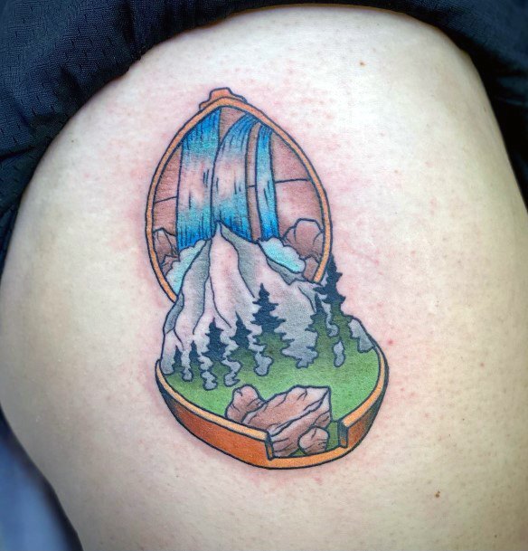 fantastic waterfall tattoo for women Outsons