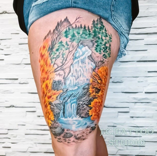 feminine womens waterfall tattoo Outsons