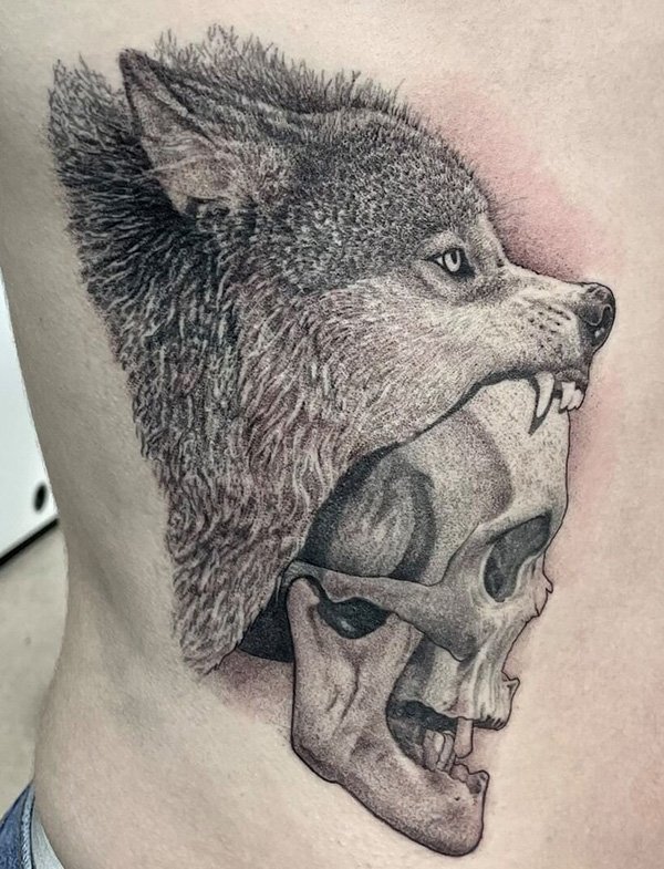 Realistic Wolf Tattoo