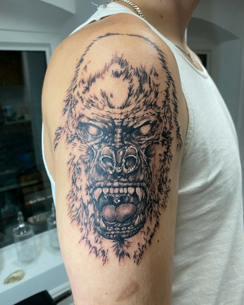 Realistic Bigfoot tattoo