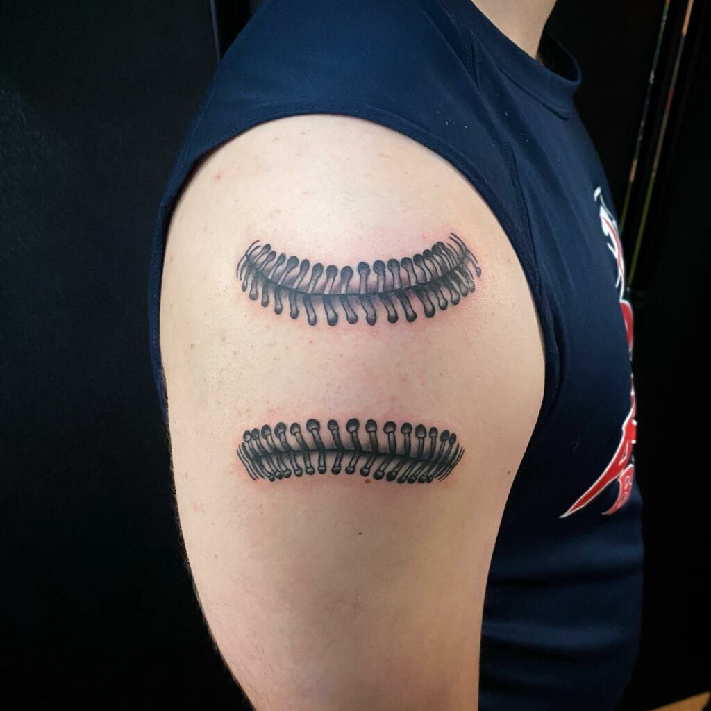 Baseball stitch Tattoo