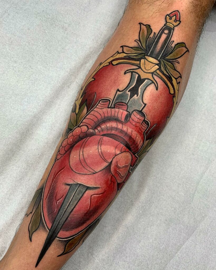 Anatomical Heart With Dagger