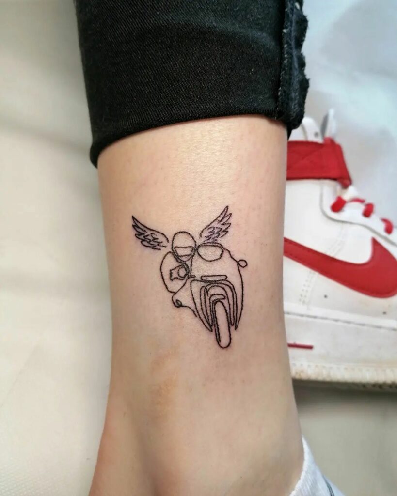 Angel Leg Tattoo