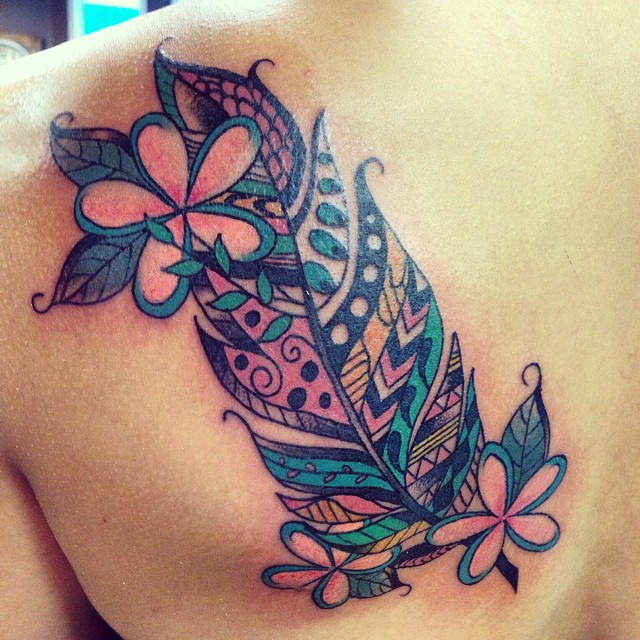 Aztec Feather Tattoo
