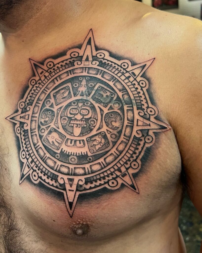 Aztec glyph tattoo