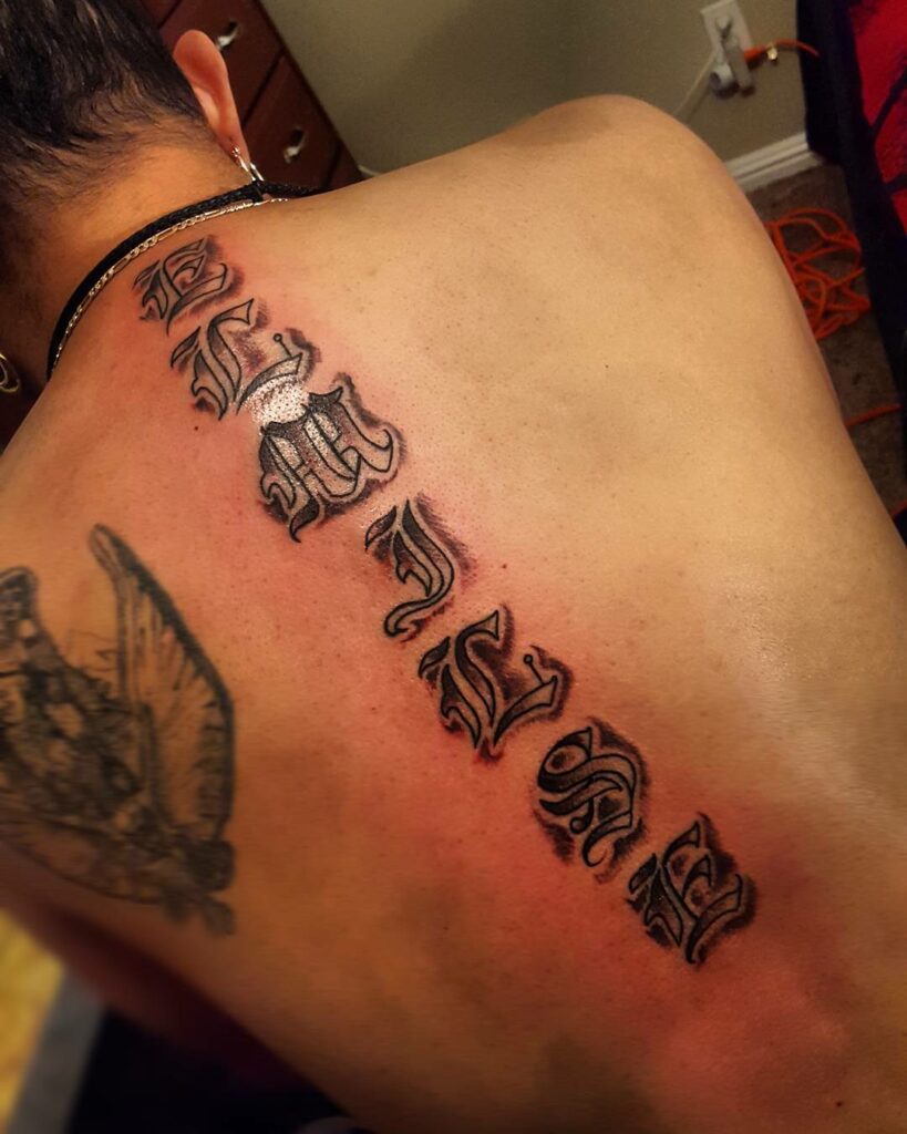 Back Tattoos Lettering