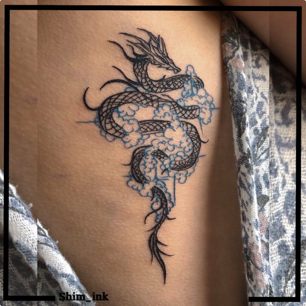 Blue Dragon Rib Tattoo