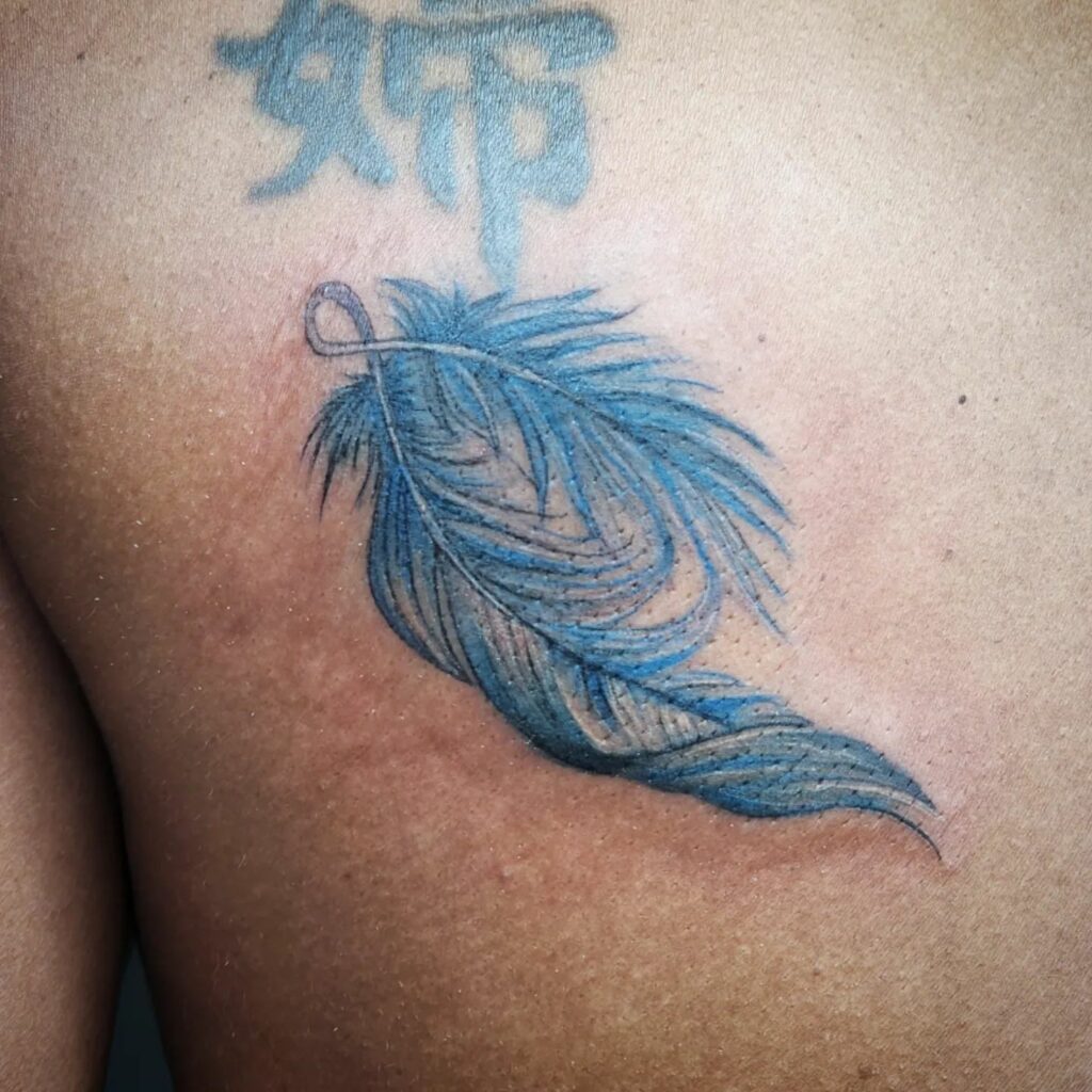 Blue Feather Tattoo