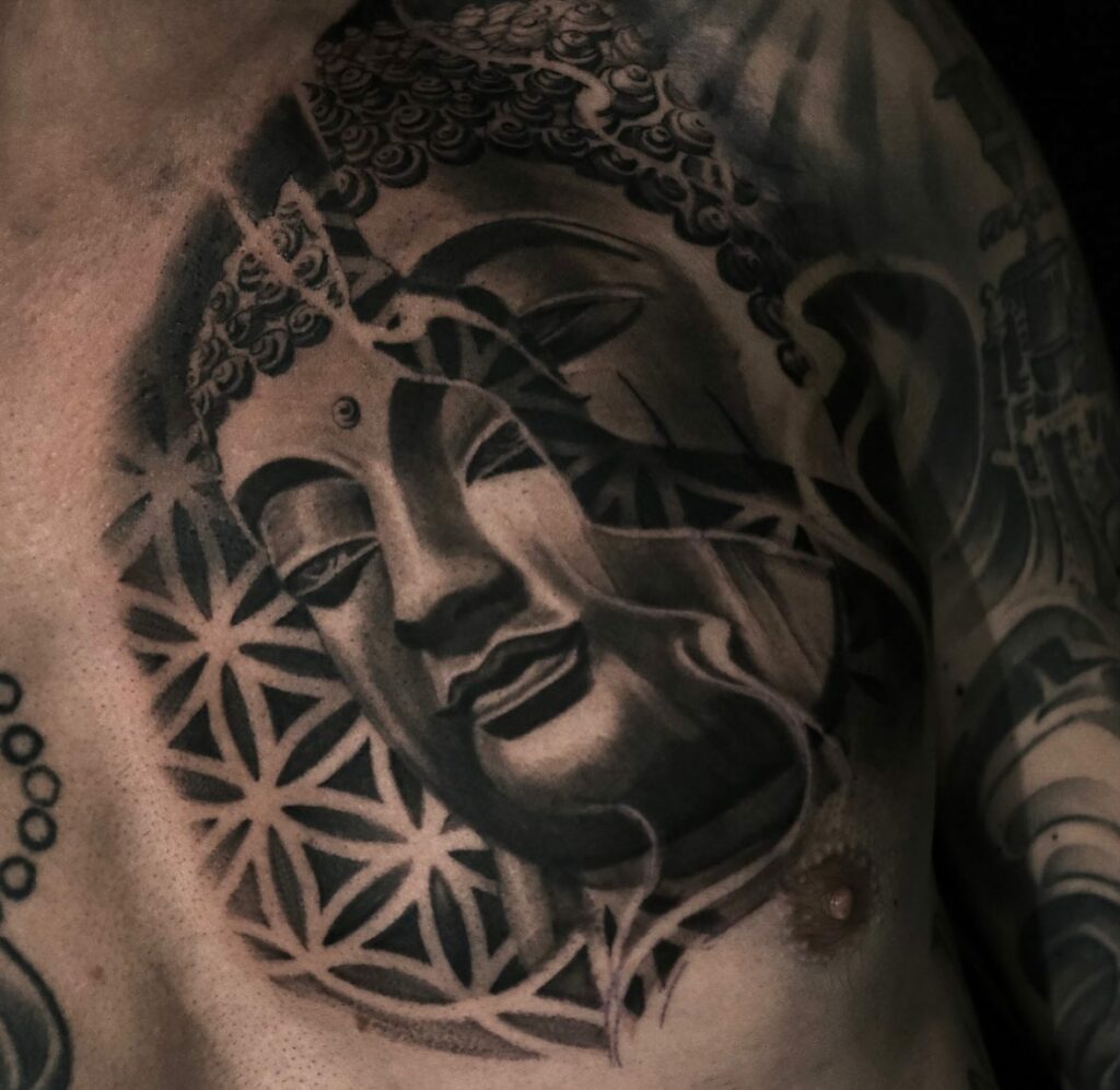 Buddha Chest Tattoo