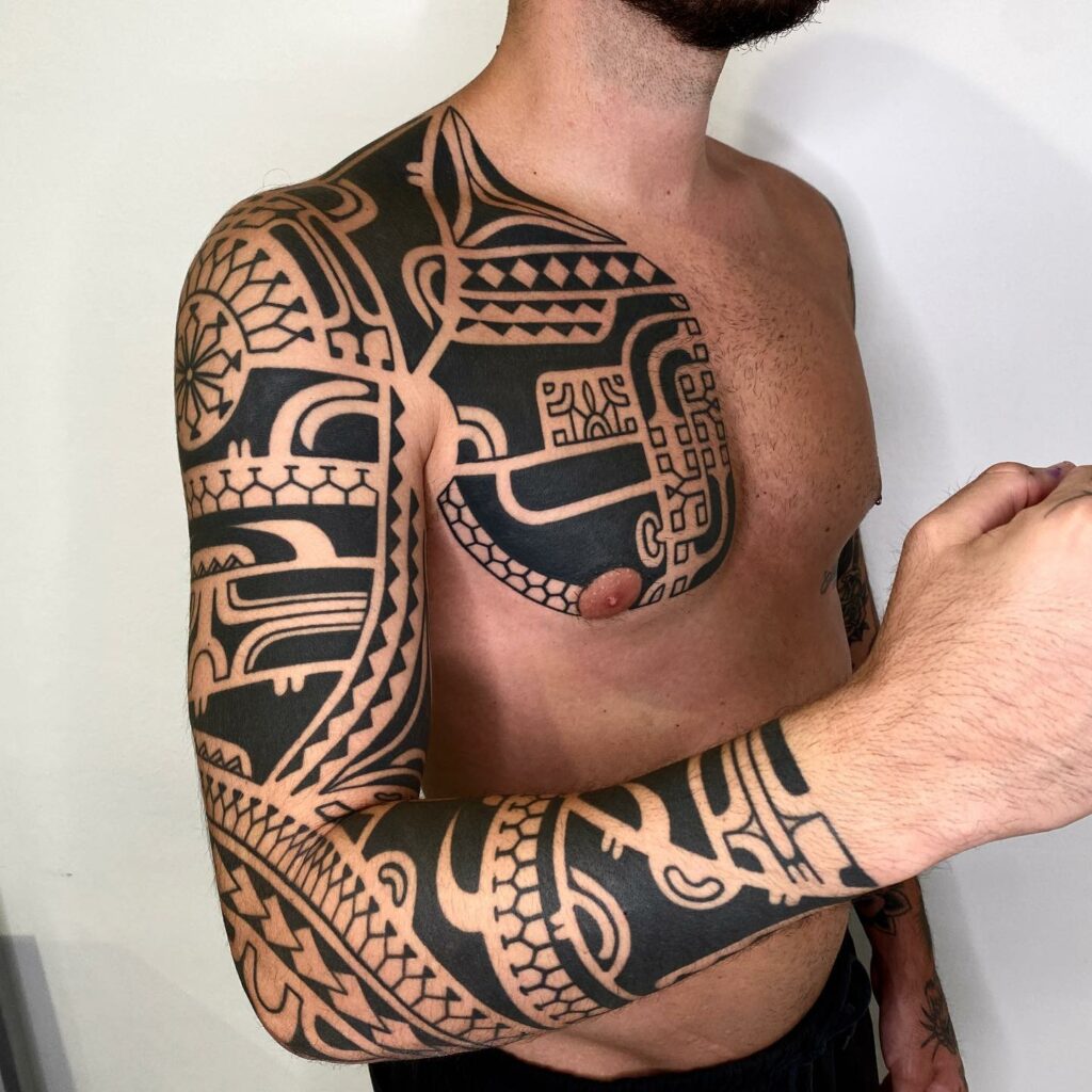 Chest Marquesan Tattoo