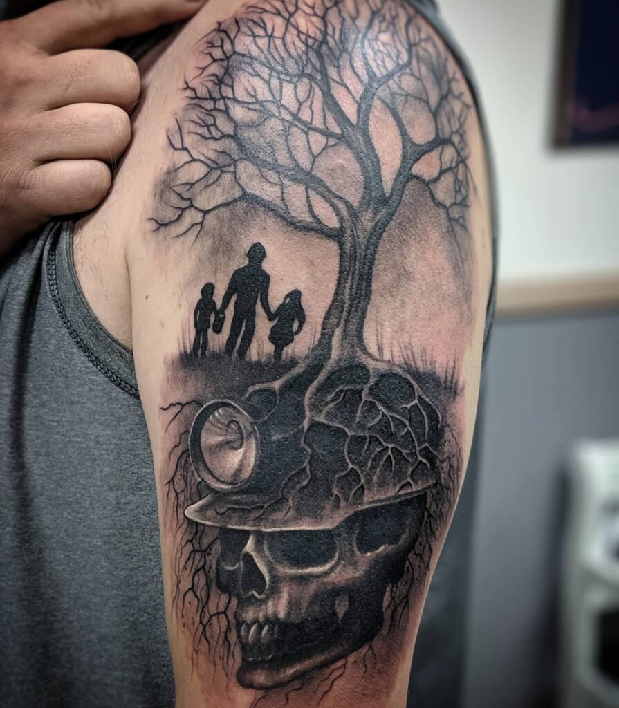 Coal Mining Tree Tattoo