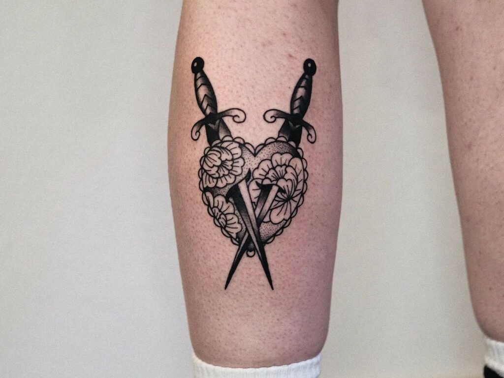 Dagger Thru Heart Tattoos