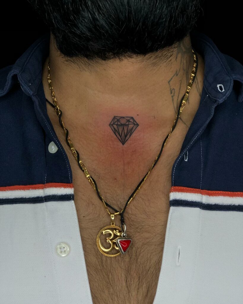Diamond Neck Tattoo