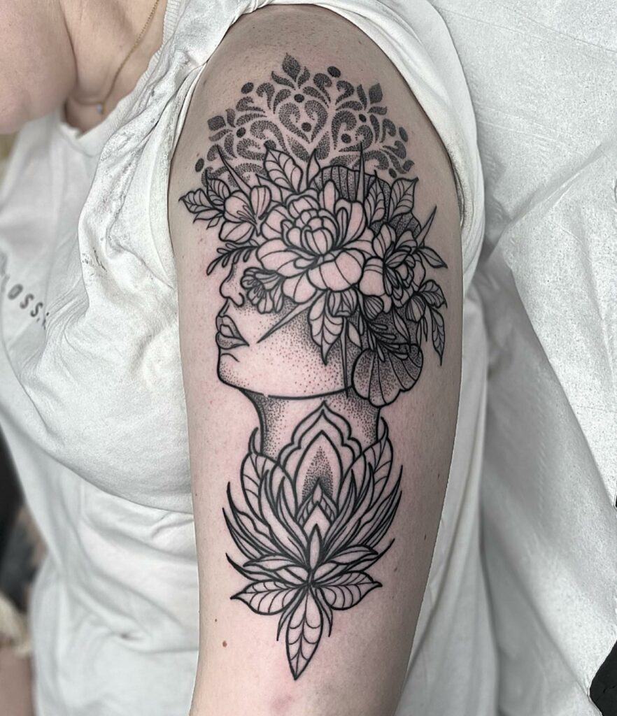 Dot Flower Tattoo