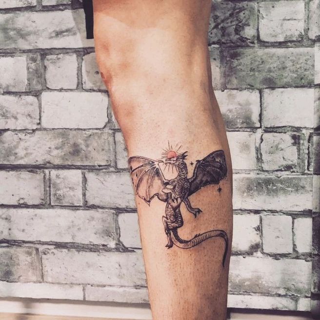 Dragon Leg Tattoo