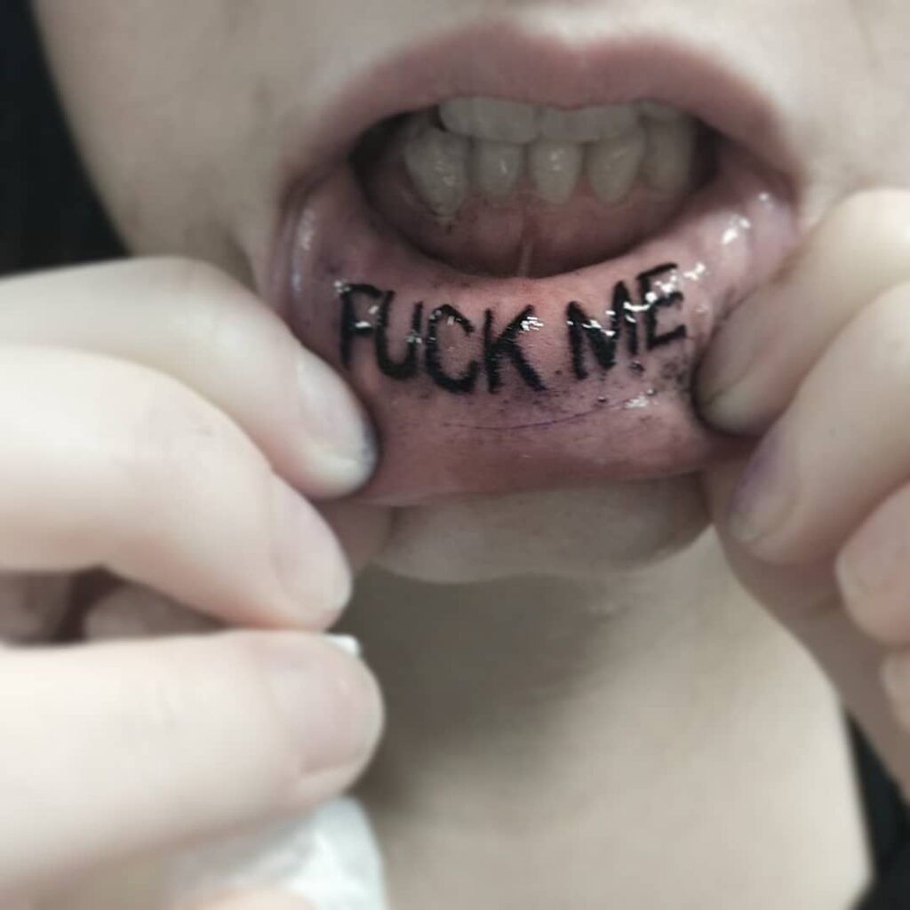 Fuck Me Lip Tattoo