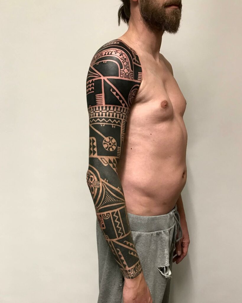 Full Sleeve Marquesan Tattoo