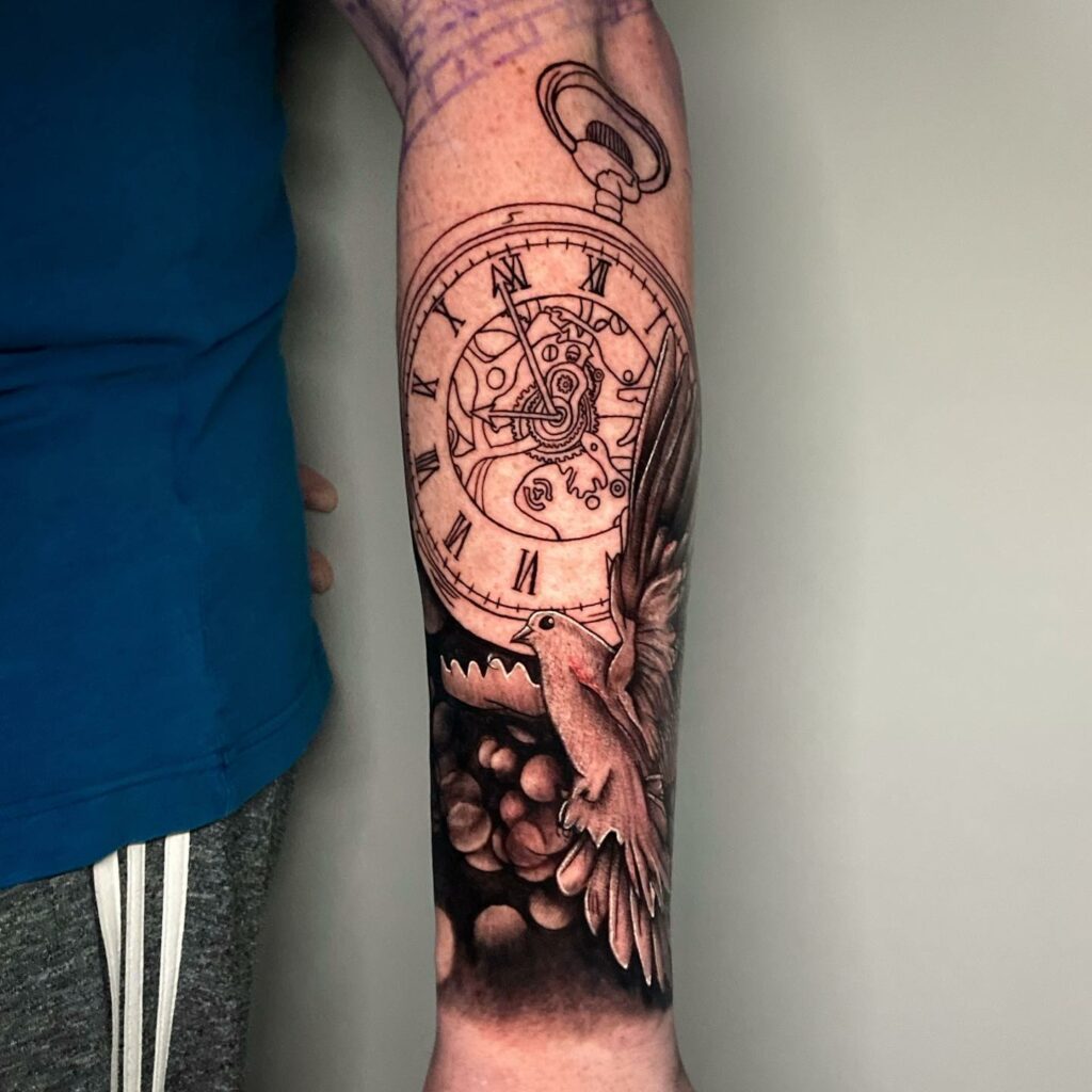 Gear Clock Tattoo