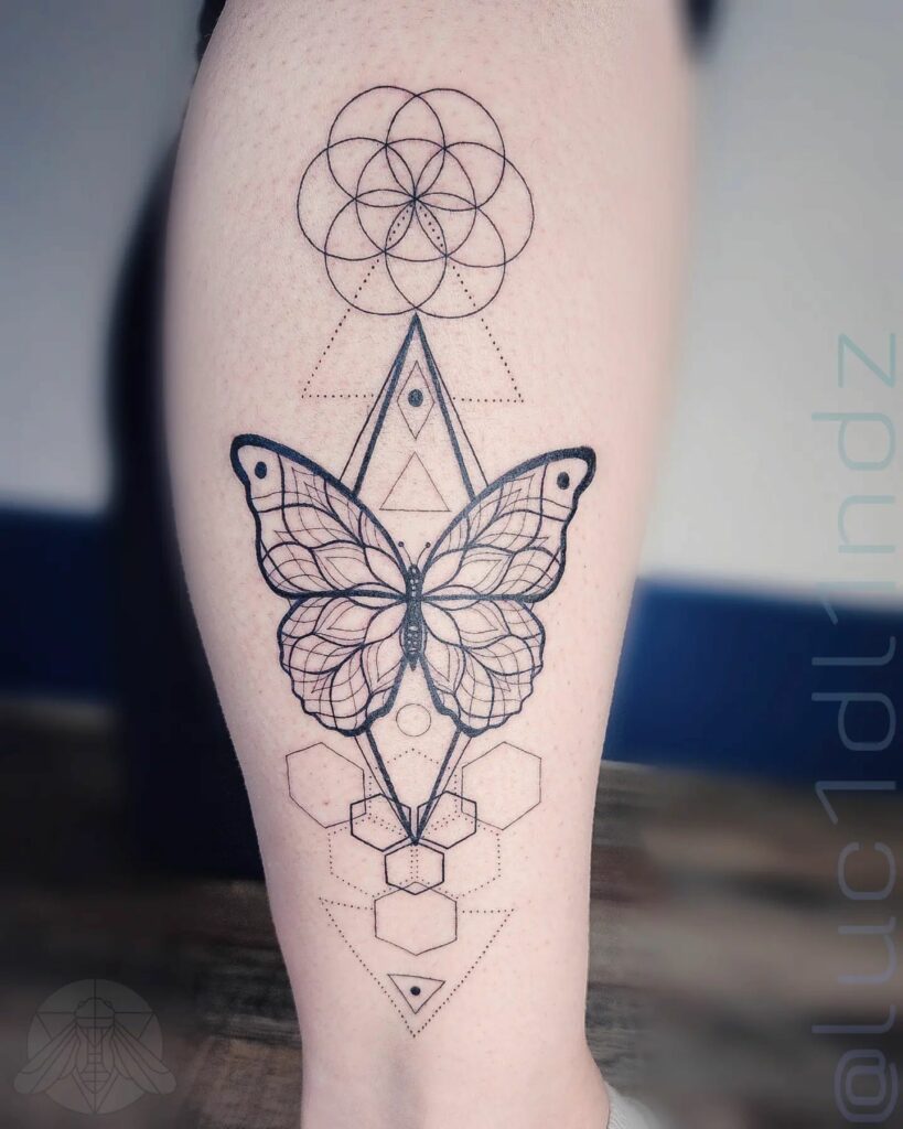 Geometric Butterfly Tattoo