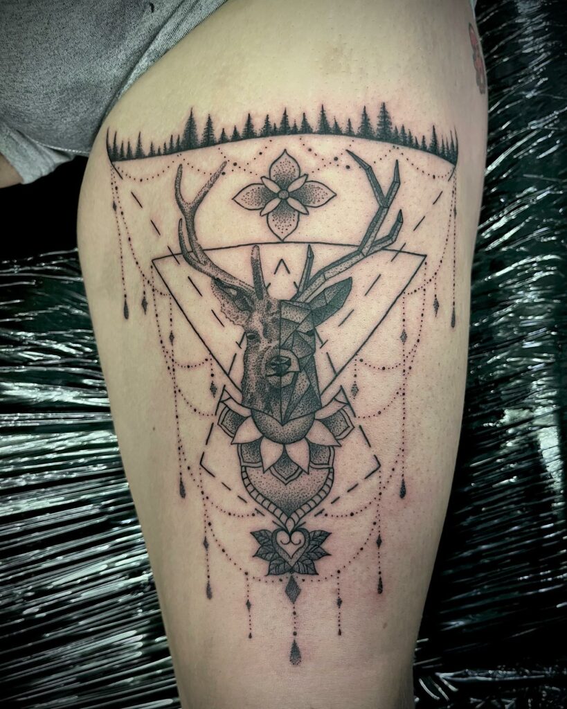 Geometric Deer Tattoo