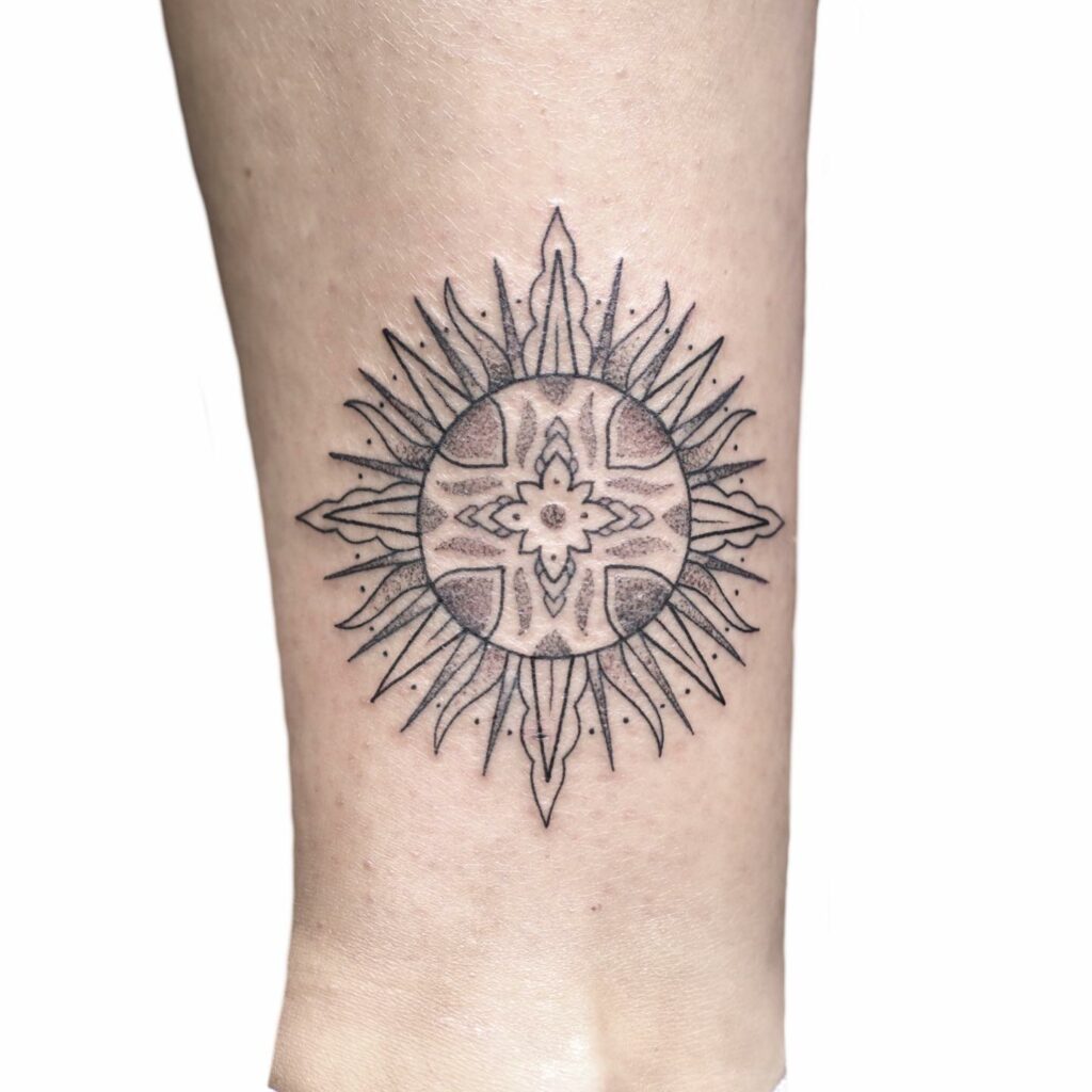 Geometric Sun Tattoo