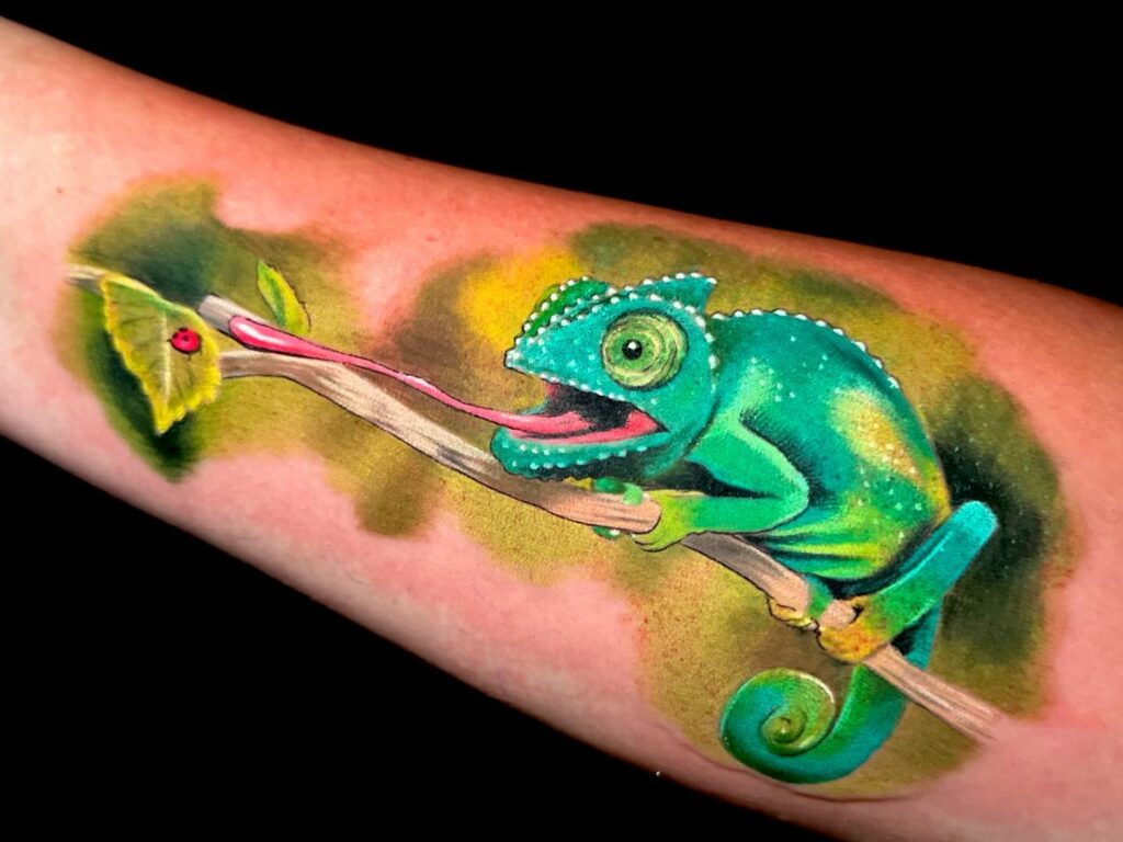 Green Lizard Tattoo