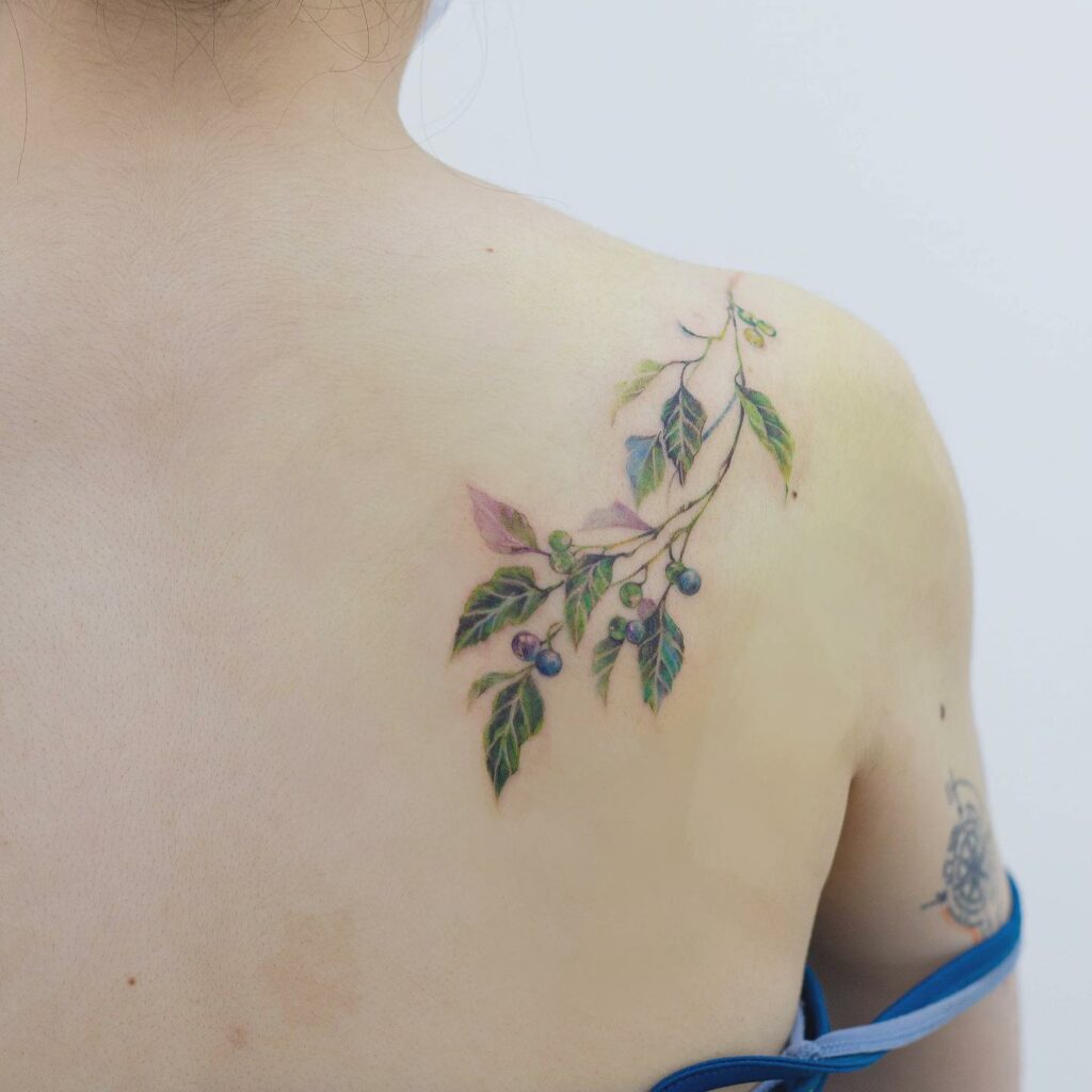 Green Nature-Inspired Tattoo