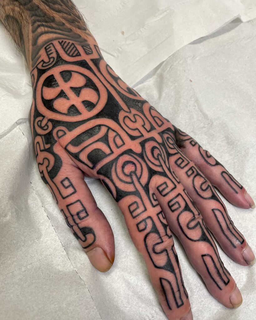 Hand Marquesan Tattoo