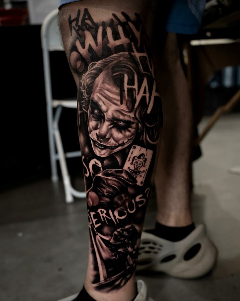 Joker Leg Tattoo