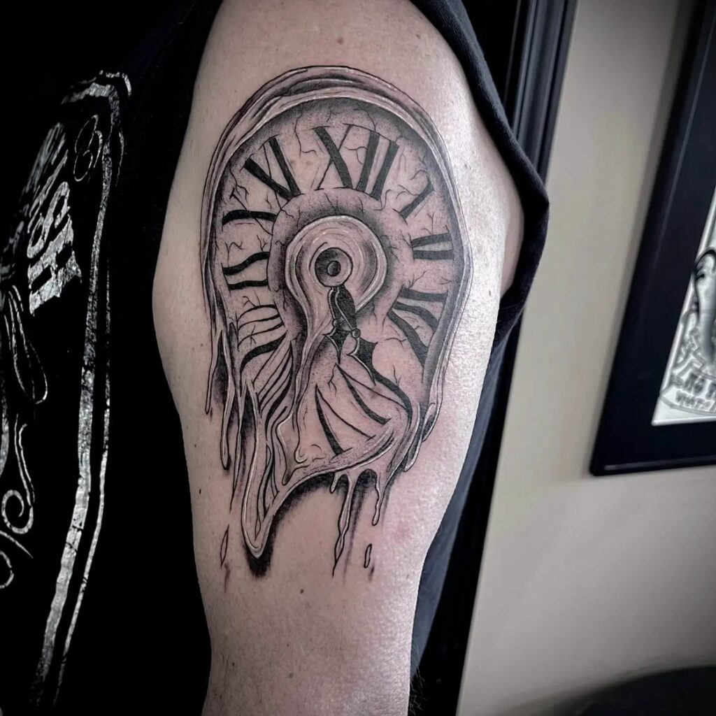 Salvador Dali Clock Tattoo 