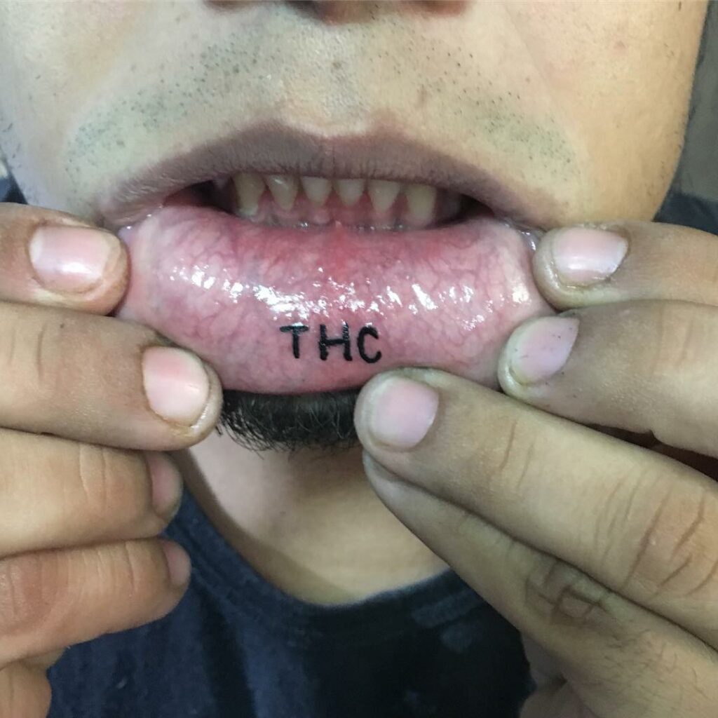 THC Lip Tattoo