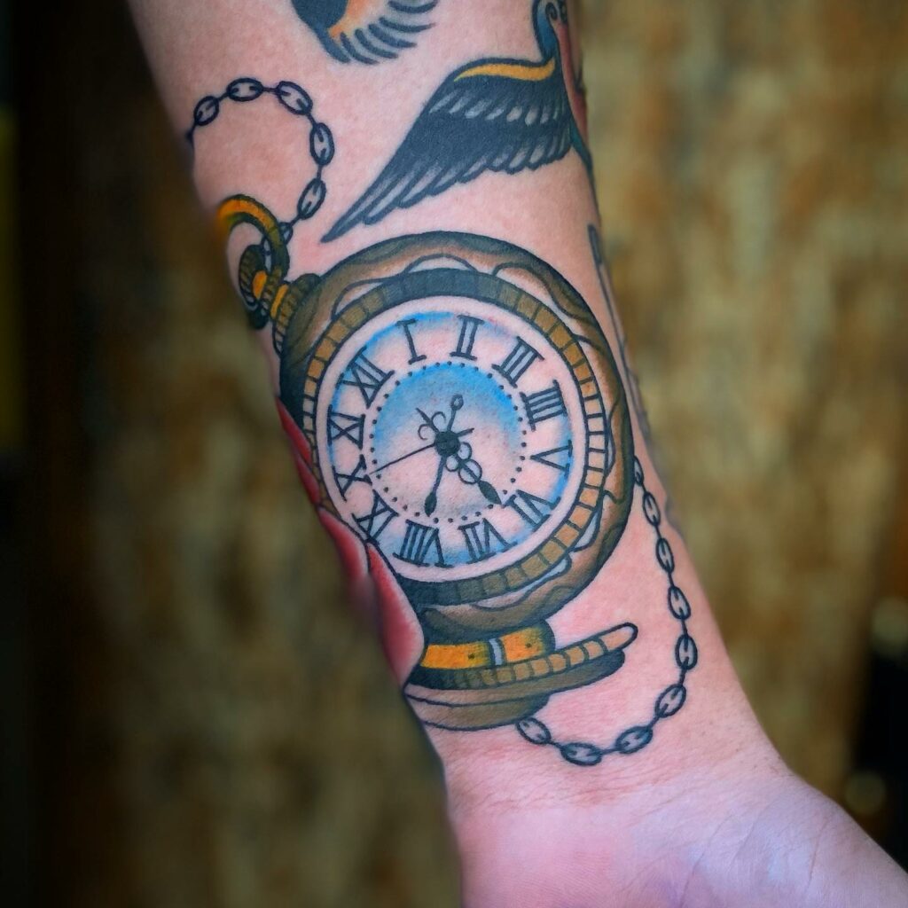 Traditional Clock Tattoo