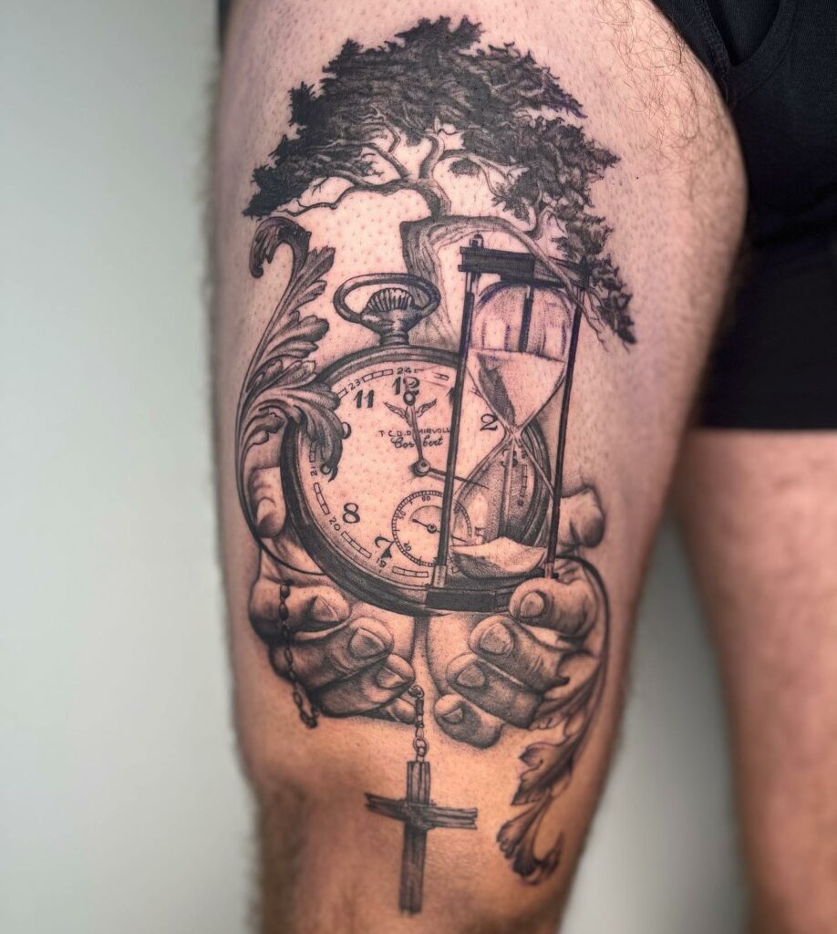 Tree Of Life Clock Tattoo