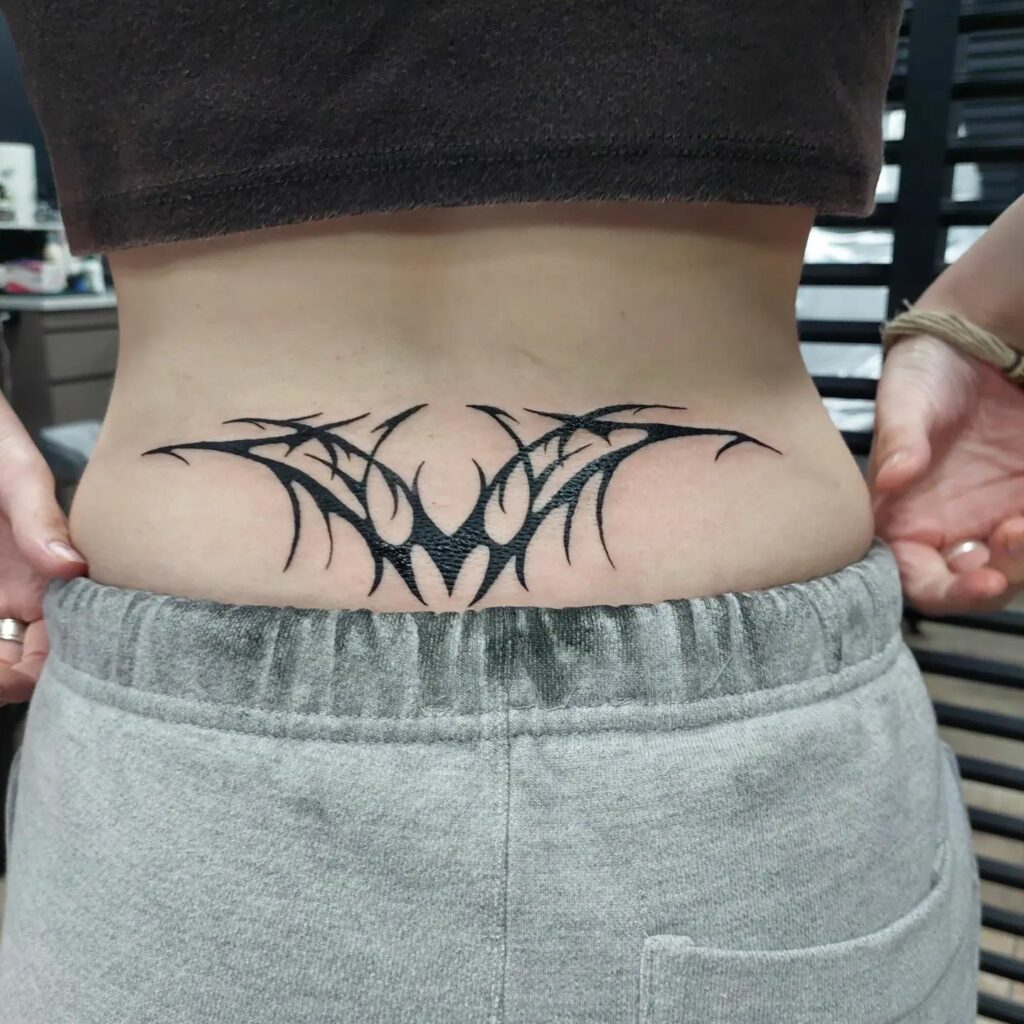 Tribal Tattoo On The Lower Back
